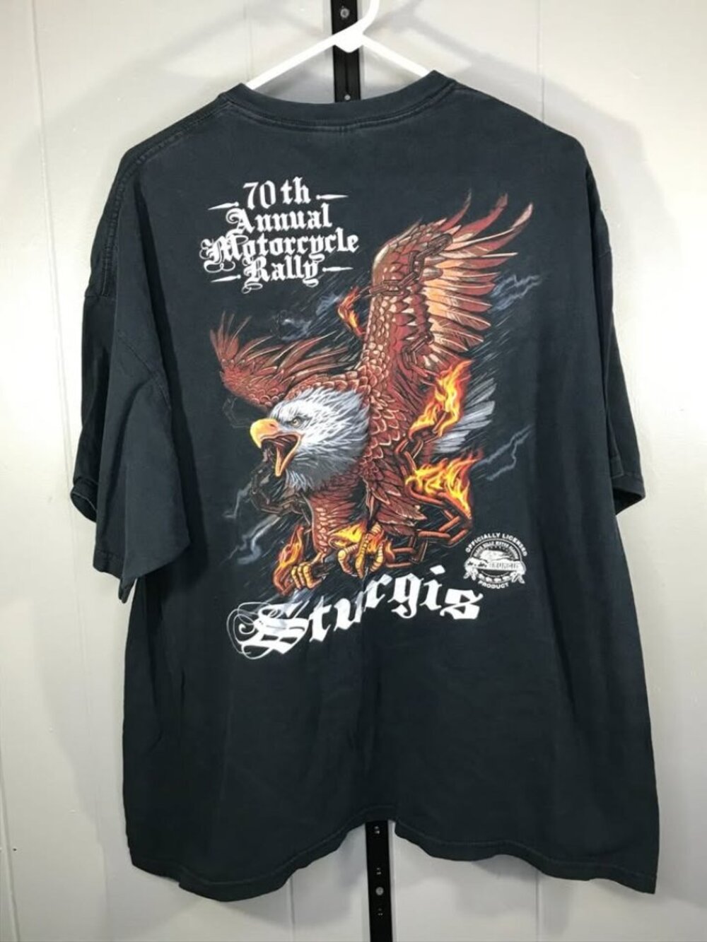 Sturgis 70th anniversary South Dakota Motorcycle Rally Eagle Flames Tshirt sz 2X